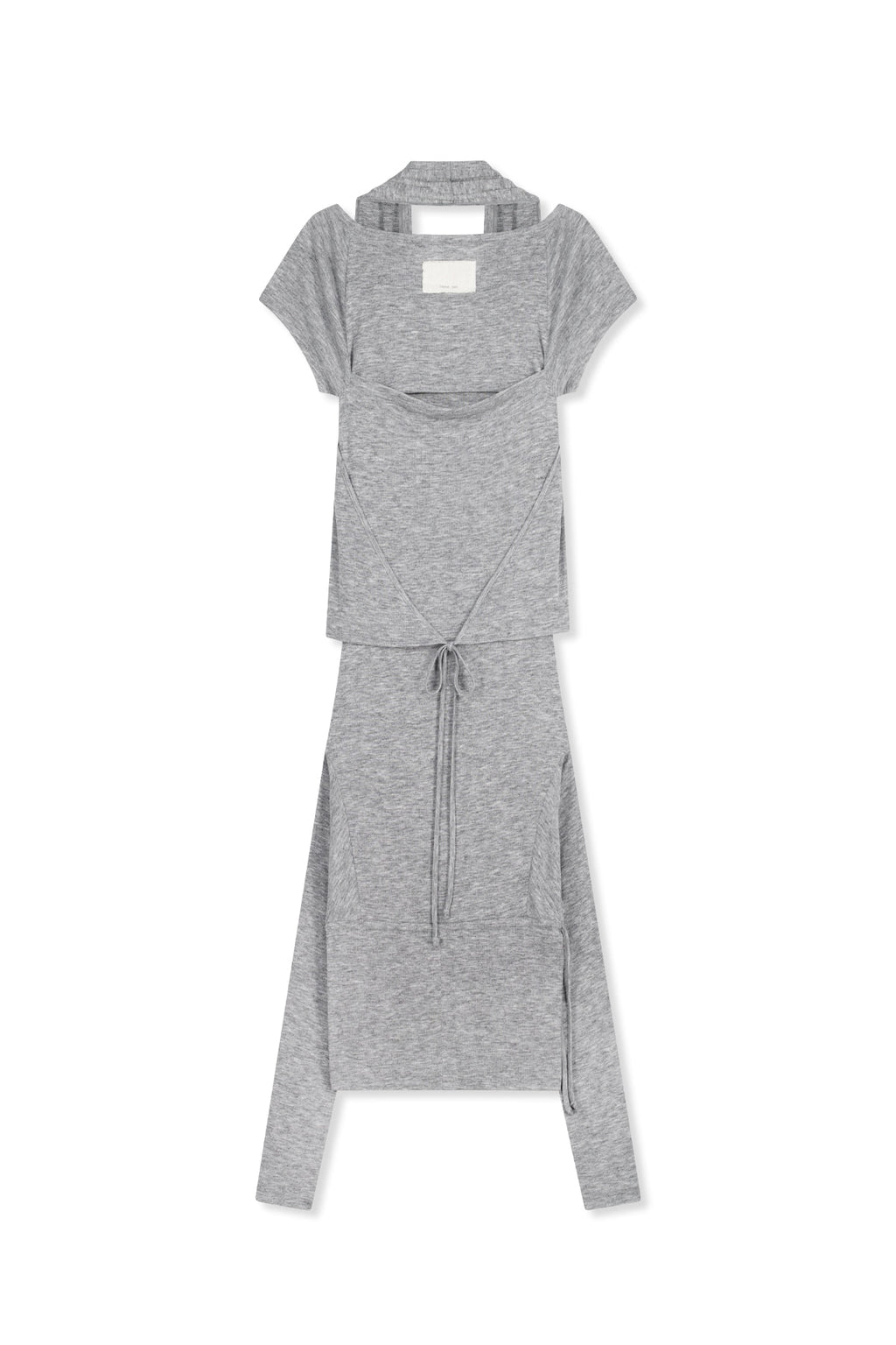 Matin Kim - Two Way Layered Jersey Dress (Grey) product image 2 | TRAB K-Fashion Australia