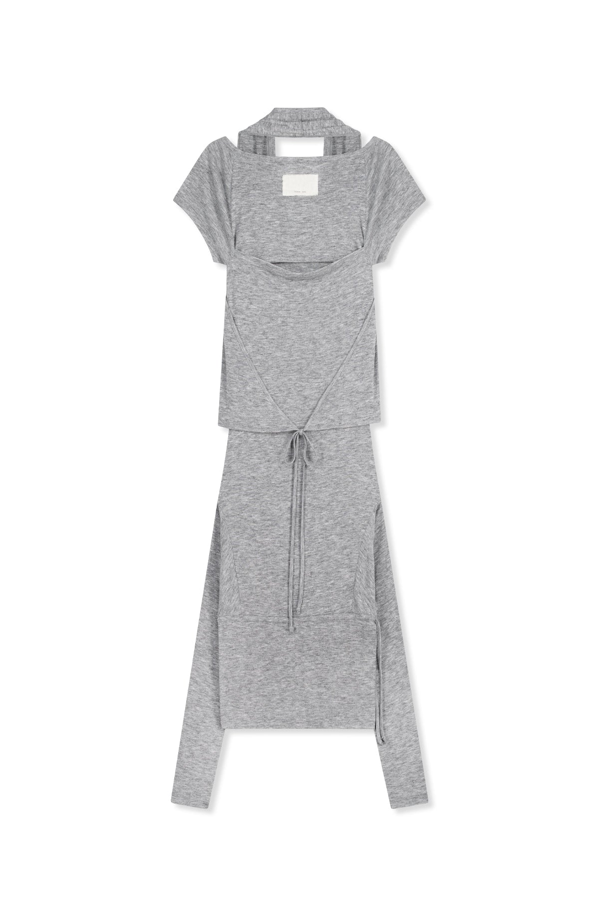 Matin Kim - Two Way Layered Jersey Dress (Grey) product image 2 | TRAB K-Fashion Australia