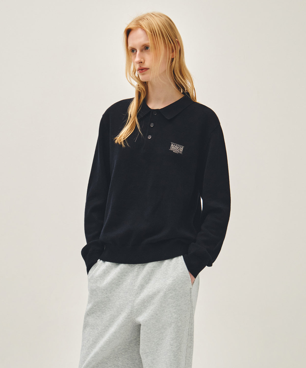 Marithe & Francois Girbaud - Small Classic Logo Collar Knit (Dark Navy) product image 2 | TRAB K-Fashion Australia
