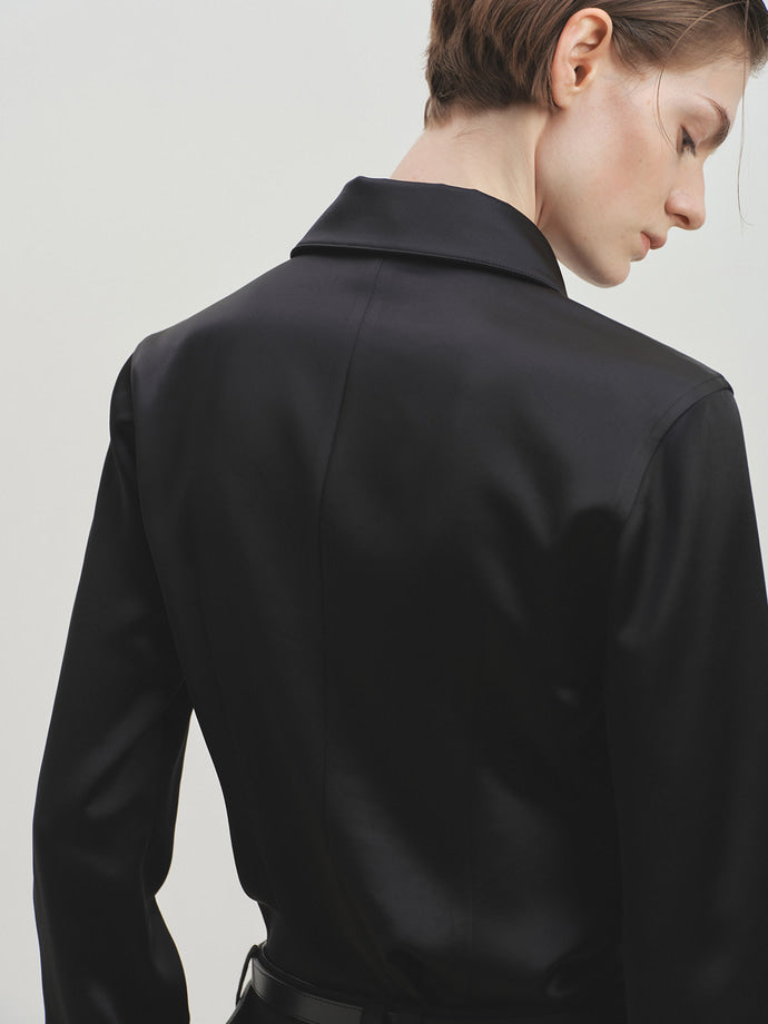 Tonywack - Pointed Collar Fitted Shirts (Black) product image 4 | TRAB K-Fashion Australia
