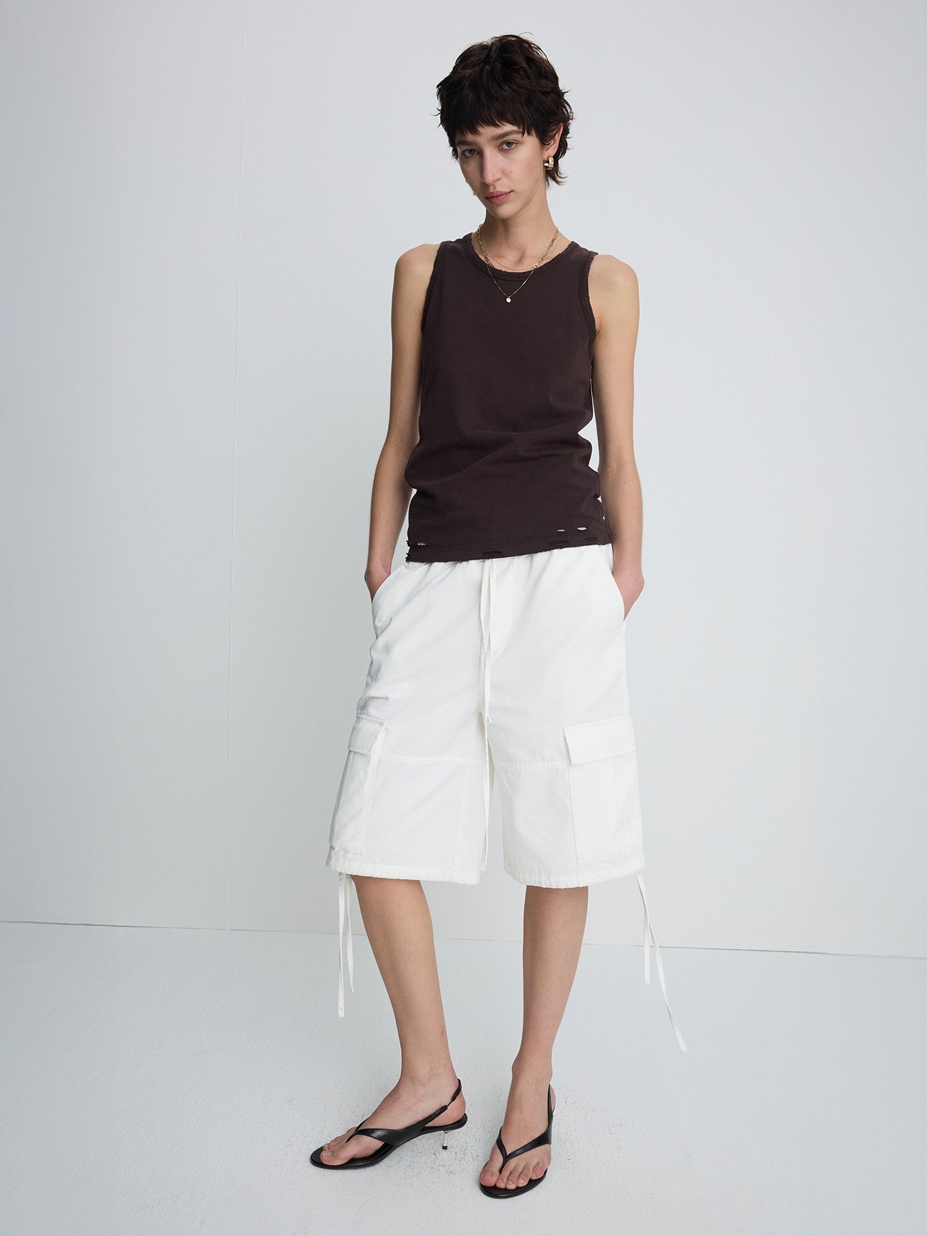 Tonywack - Garment-Washed Cargo Shorts (Off White) product image 6 | TRAB K-Fashion Australia
