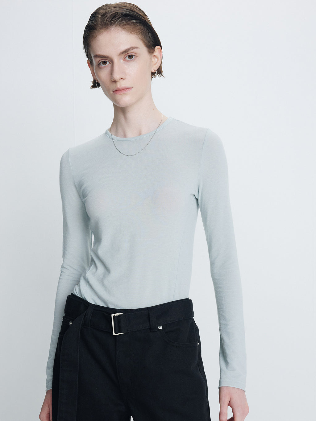 Tonywack - Crew Neck Long Sleeve Top (Sky Blue) product image 5 | TRAB K-Fashion Australia