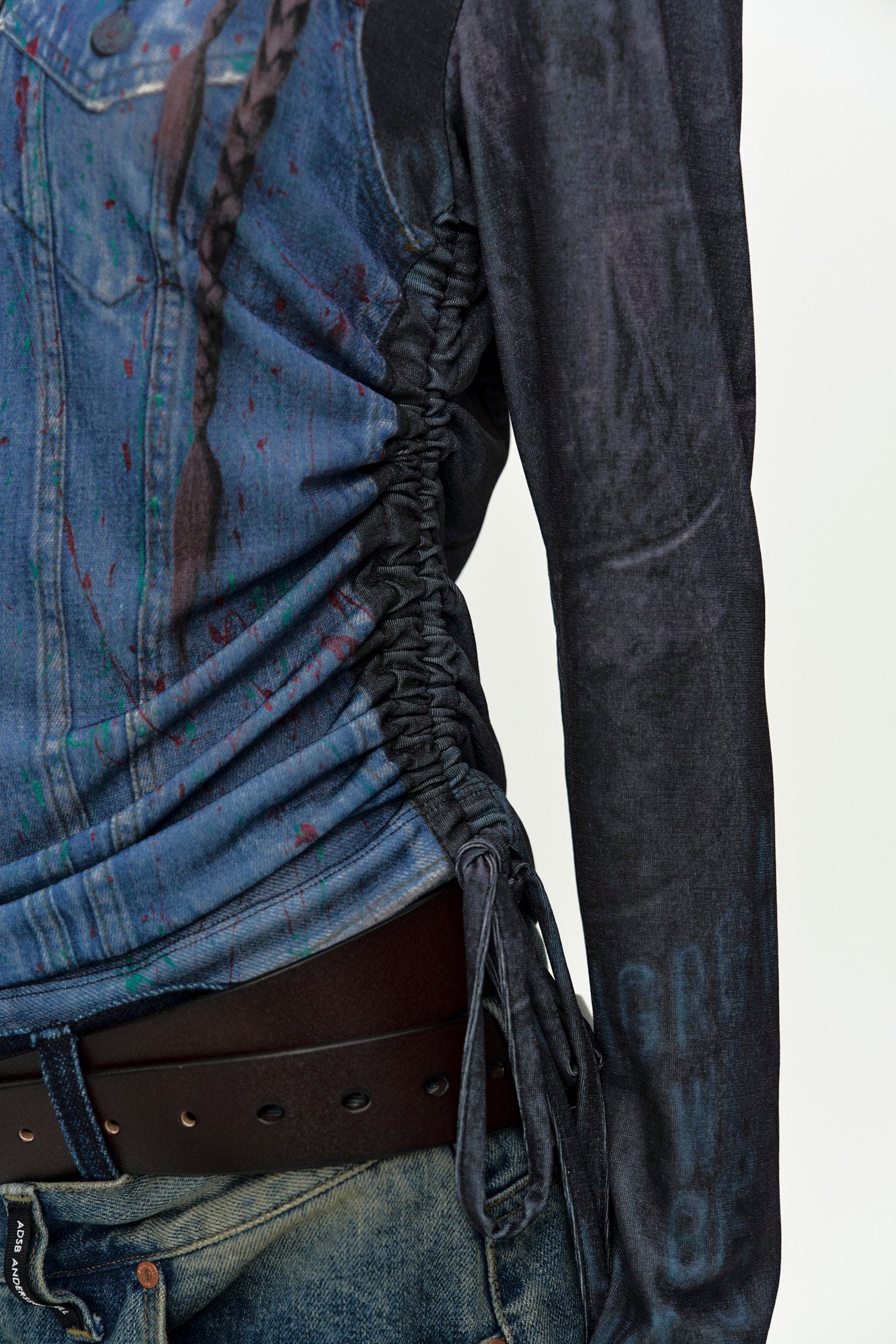 Andersson Bell - Denim Collage Printed Top (Dark Navy) product image 7 | TRAB K-Fashion Australia