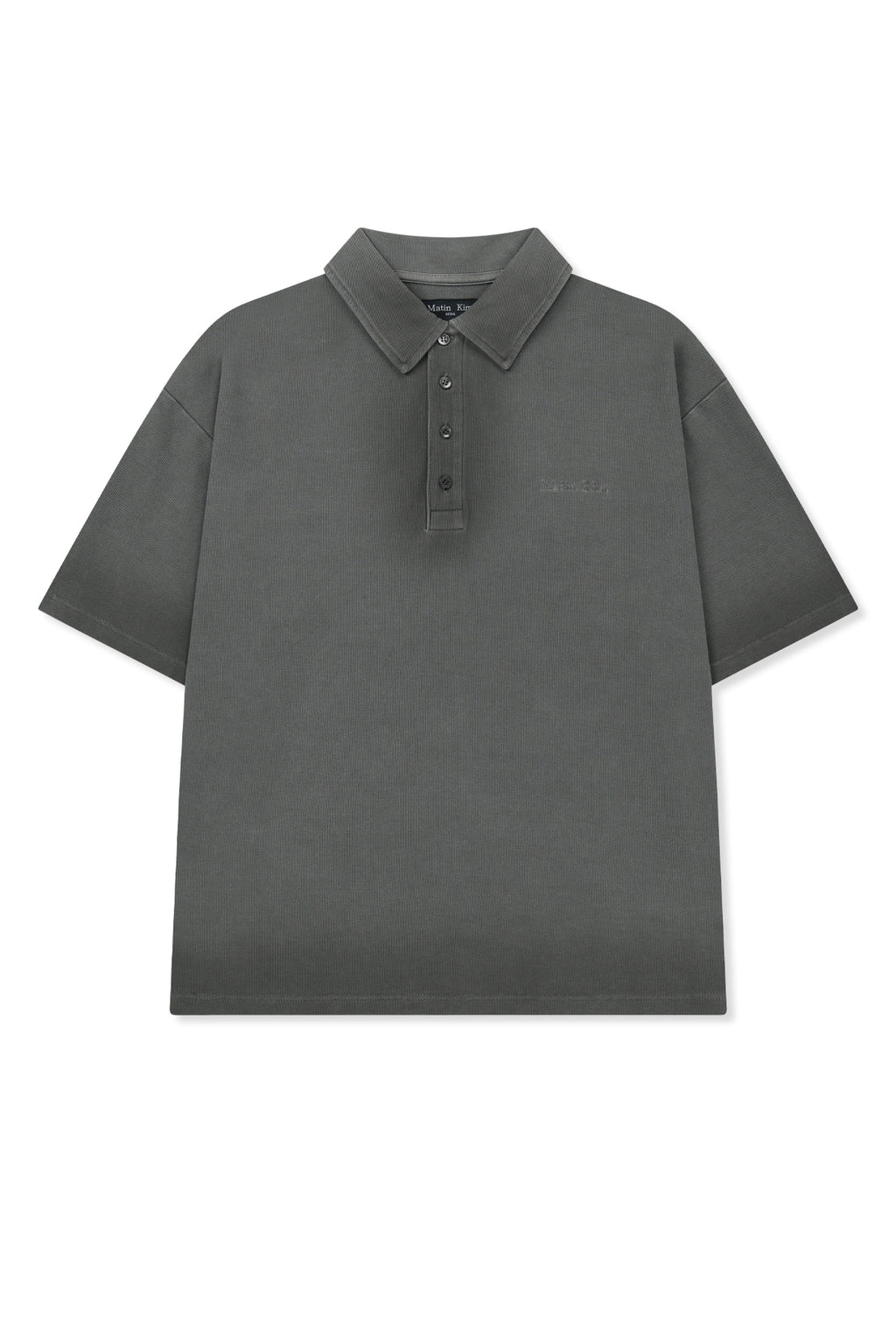 Matin Kim - Small Logo Washed Pique Top (Charcoal) product image 1 | TRAB K-Fashion Australia