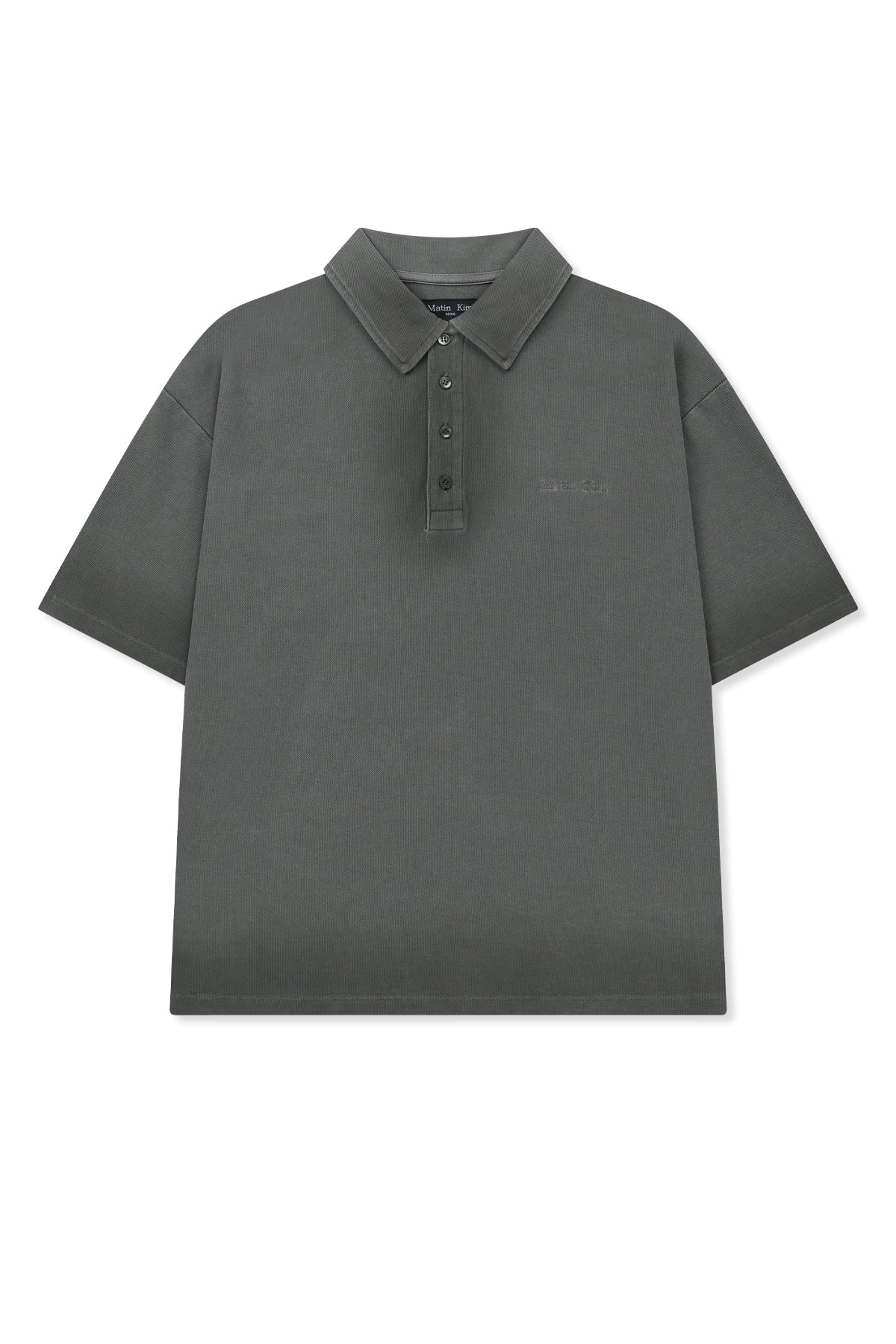 Matin Kim - Small Logo Washed Pique Top (Charcoal) product image 1 | TRAB K-Fashion Australia
