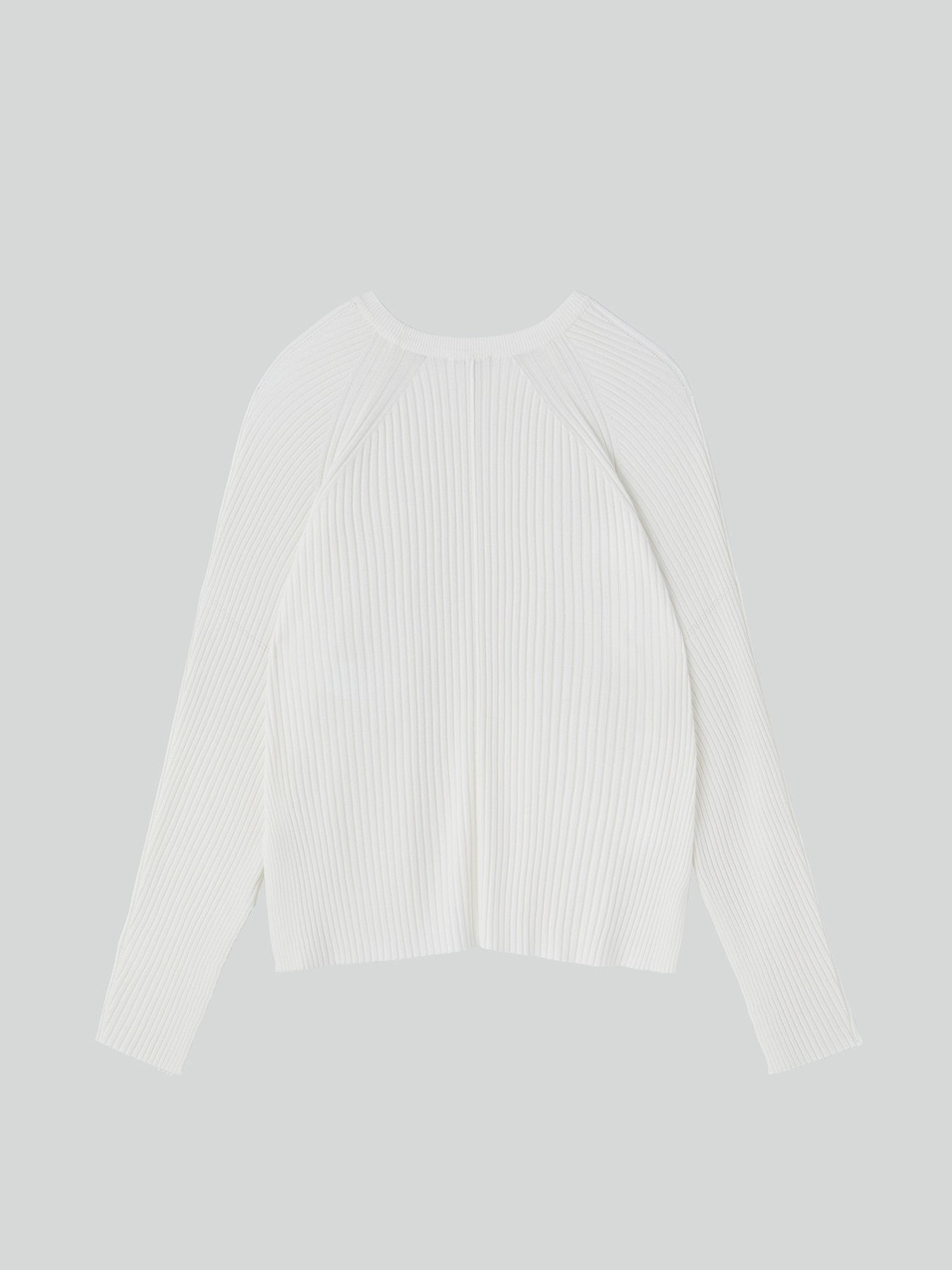 Recto - Slit-Cuffs Ribbed Knit Top (Ivory) product image 6 | TRAB K-Fashion Australia