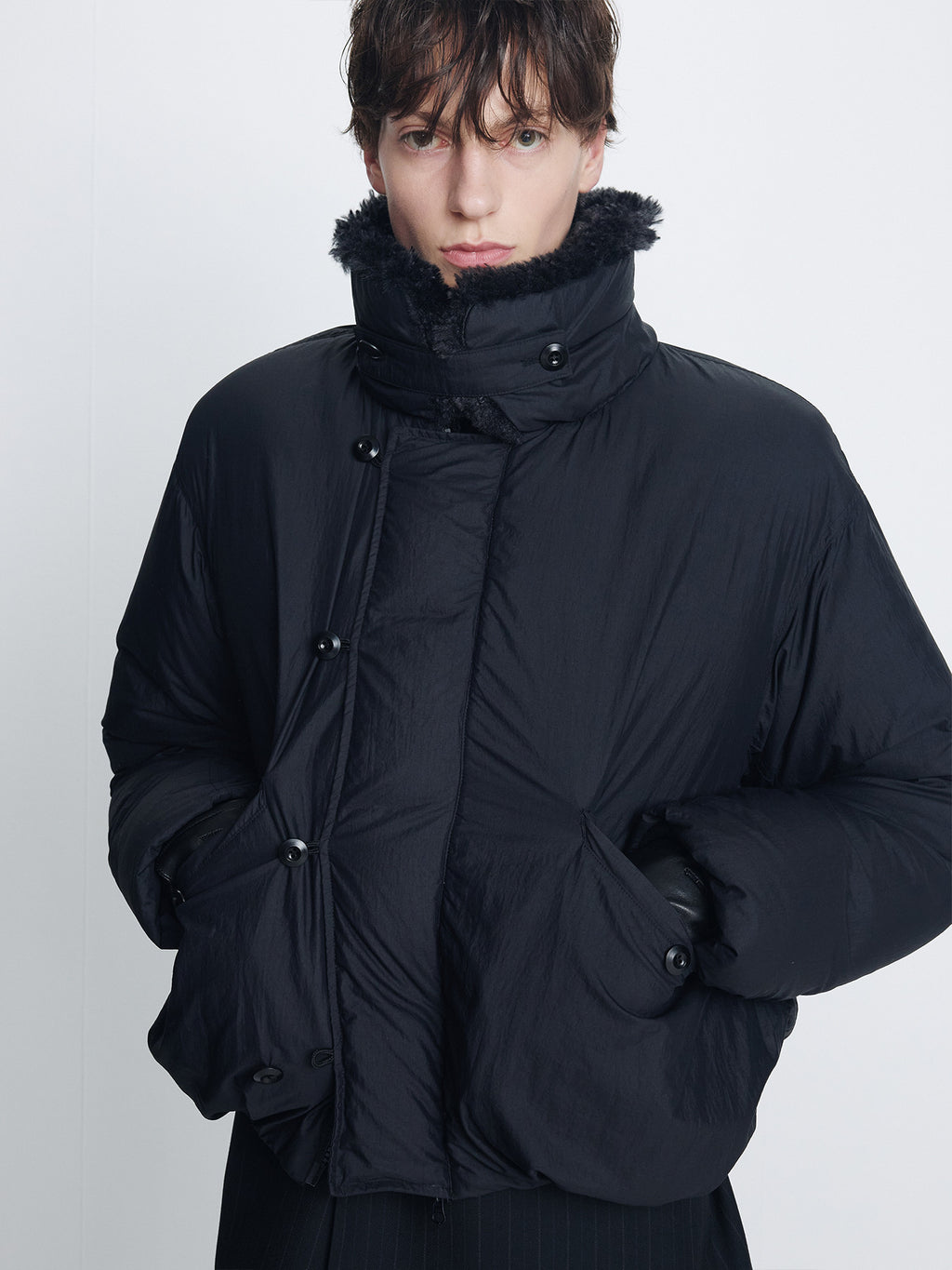 Tonywack - Shearling Collar Puffer Blouson (Black) product image 5 | TRAB K-Fashion Australia
