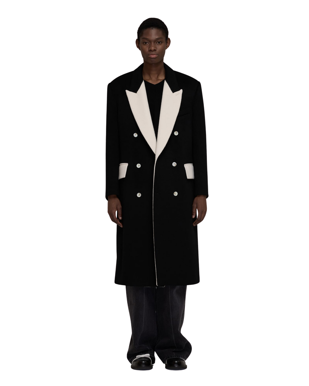 Kimhe Kim - Bi Color Double Breasted Coat (Black/Ivory) product image 12 | TRAB K-Fashion Australia