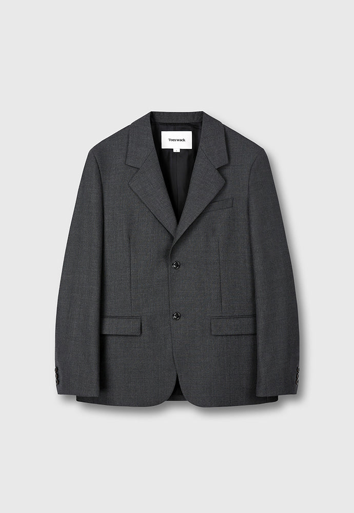 Tonywack - Virgin Wool Relaxed Tailored Jacket (Grey) product image 9 | TRAB K-Fashion Australia