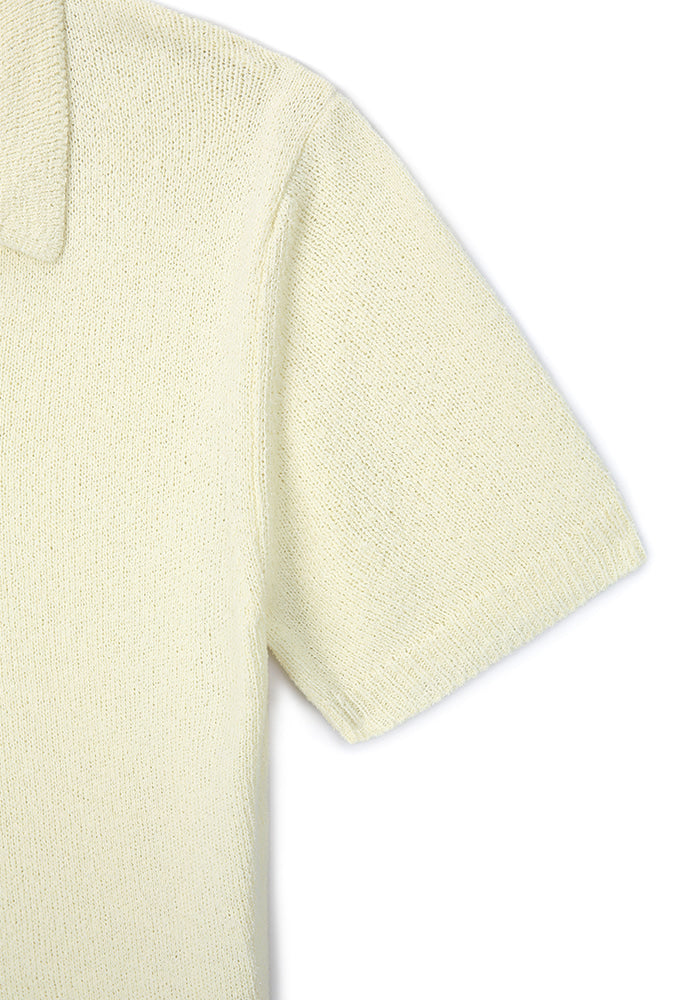 Tonywack - Soft Textured Boucle Open-Collar Knit (Pale Yellow) product image 8 | TRAB K-Fashion Australia