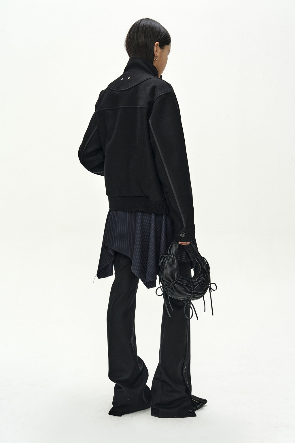 Andersson Bell - Asymmetric Wrap Skirt-Layered Bootcut Trousers (navy/black) (Navy/Black) product image 8 | TRAB K-Fashion Australia