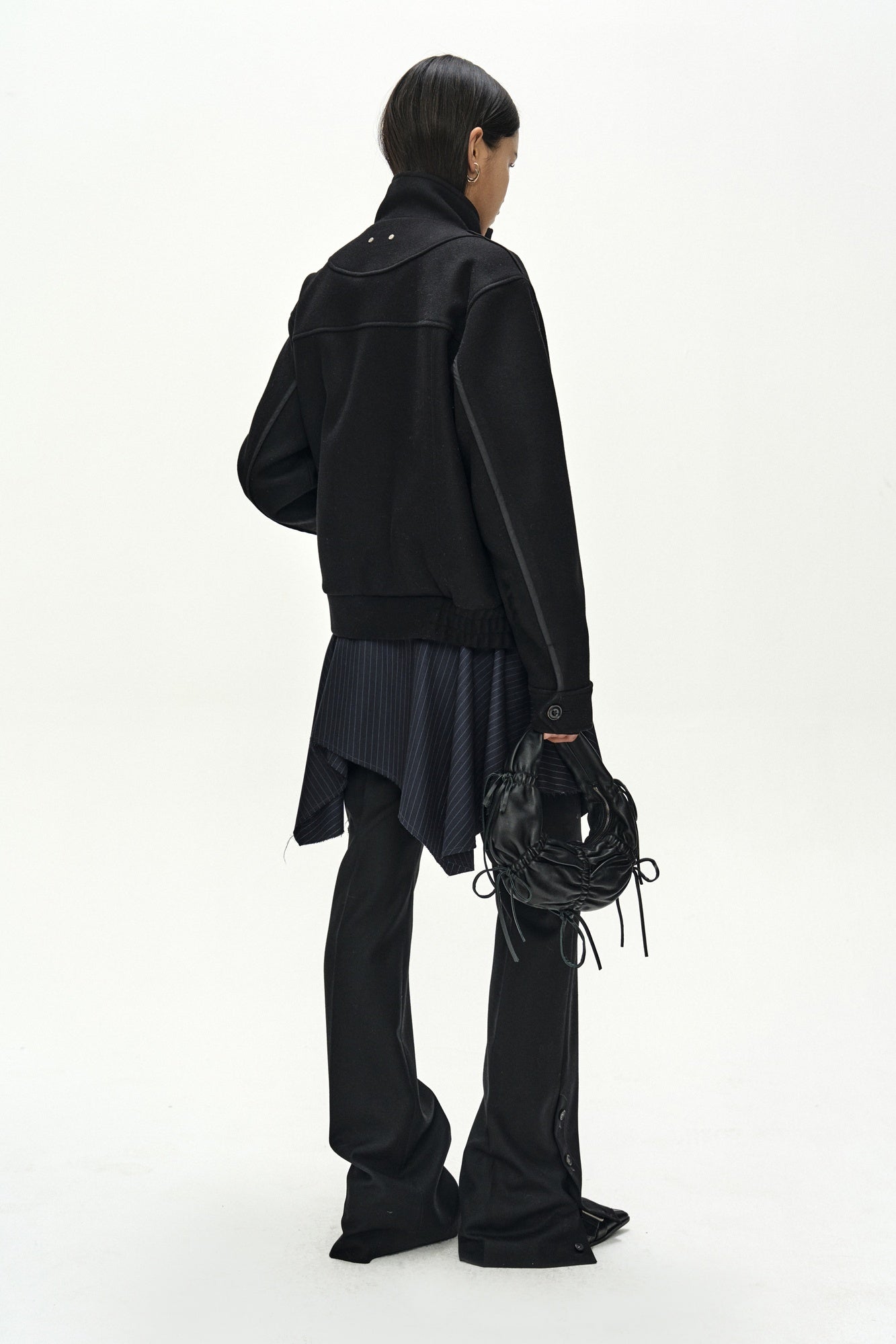 Andersson Bell - Asymmetric Wrap Skirt-Layered Bootcut Trousers (navy/black) (Navy/Black) product image 8 | TRAB K-Fashion Australia