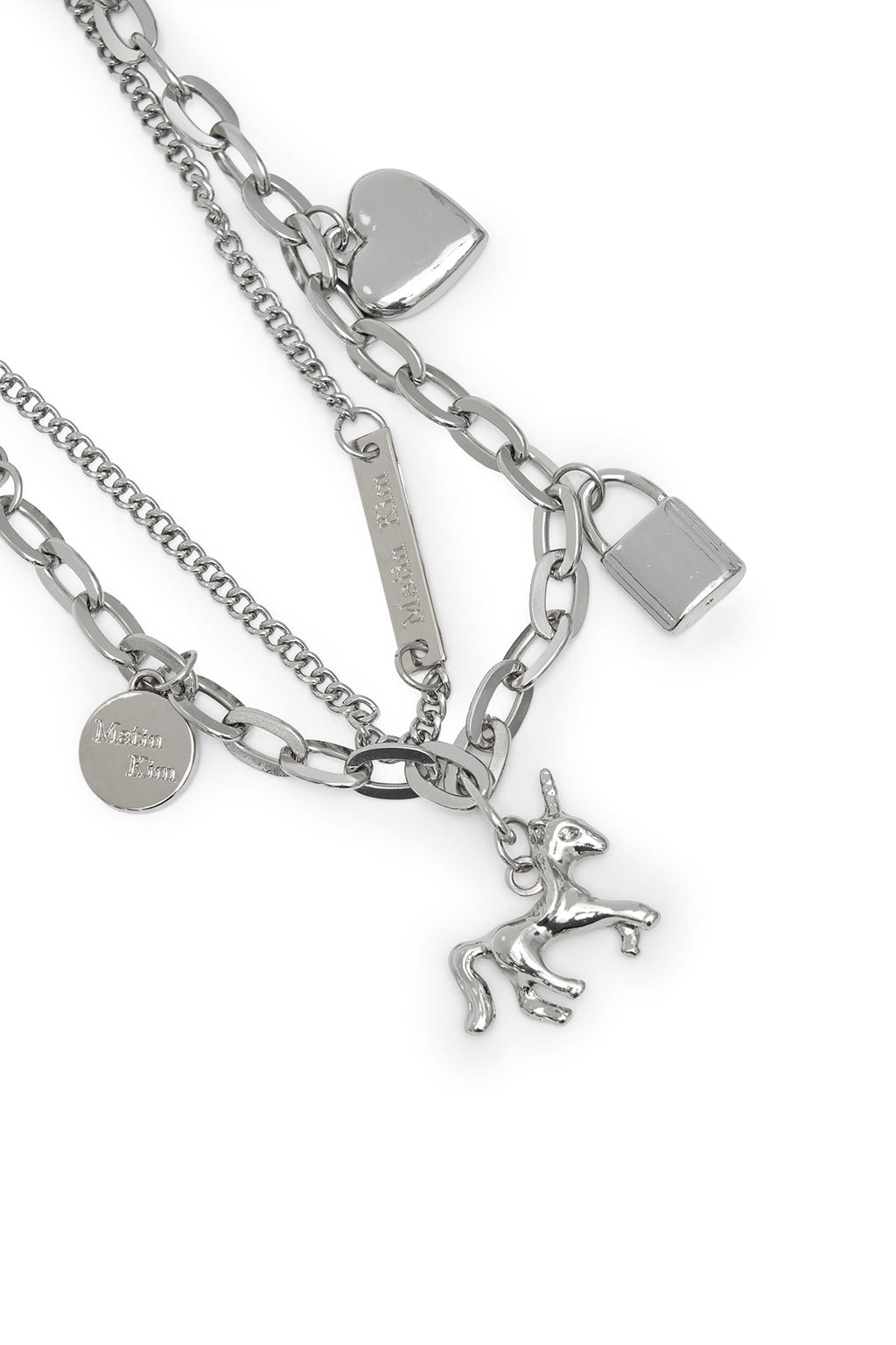 Matin Kim - Matin Double Metal Chain Strap (Silver) product image 3 | TRAB K-Fashion Australia
