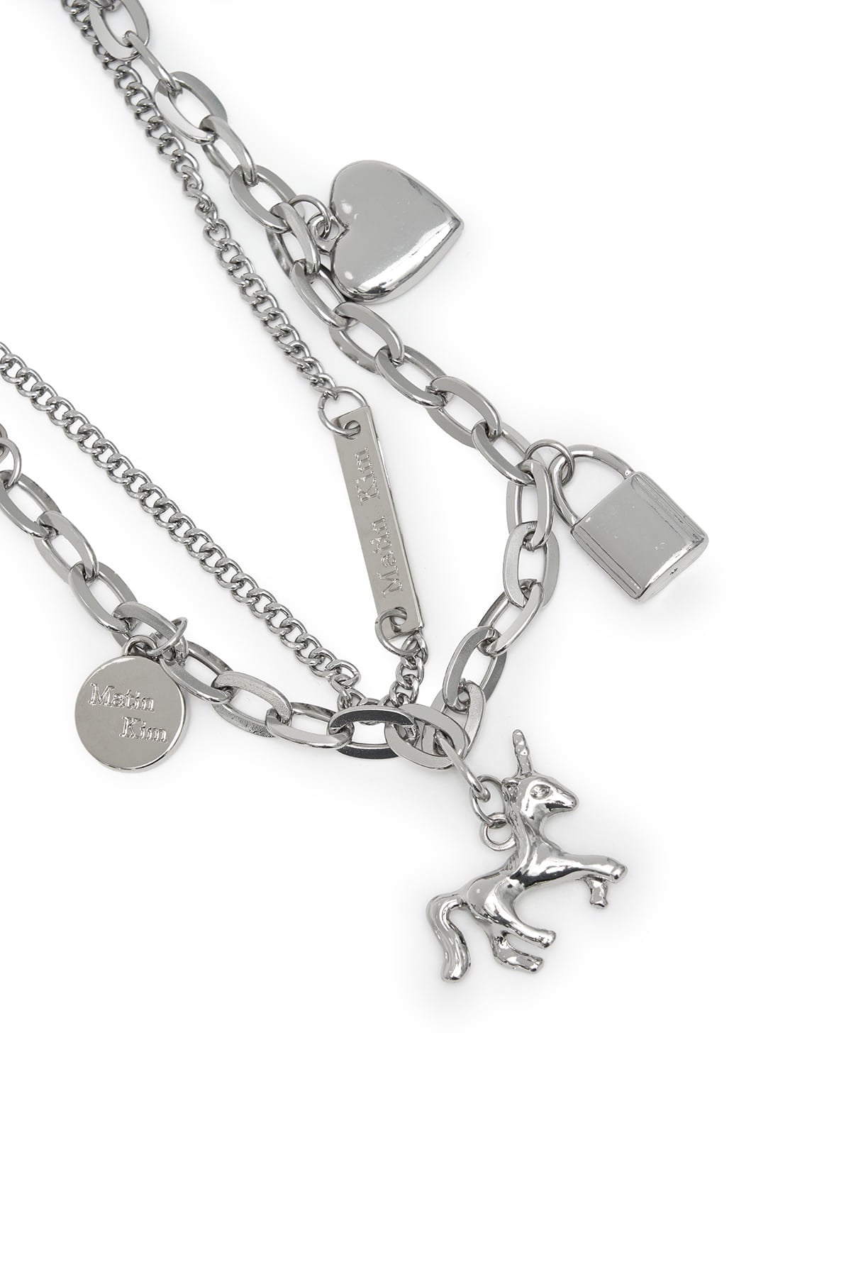 Matin Kim - Matin Double Metal Chain Strap (Silver) product image 3 | TRAB K-Fashion Australia