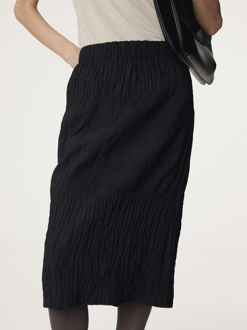 Recto - Wave Jacquard Banding Skirt (Black) product image 8 | TRAB K-Fashion Australia