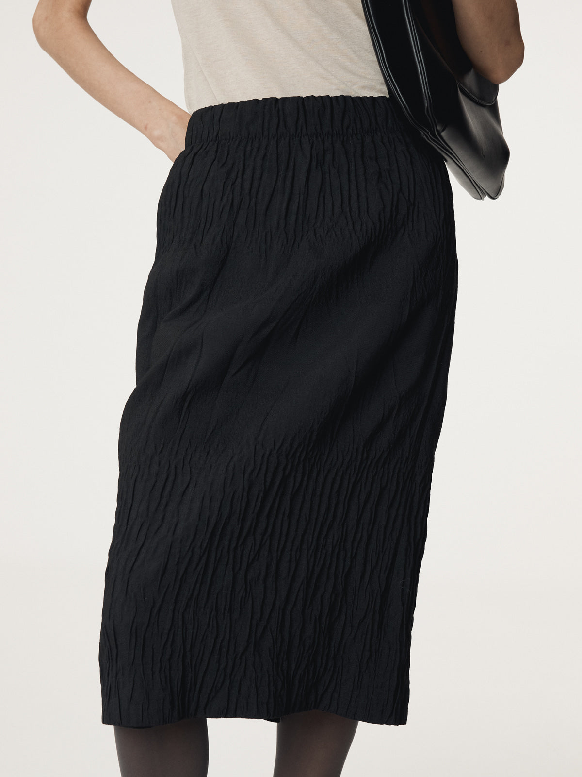 Recto - Wave Jacquard Banding Skirt (Black) product image 8 | TRAB K-Fashion Australia