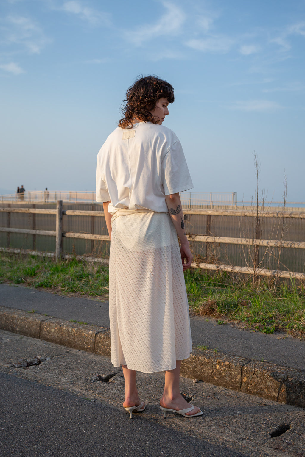 Matin Kim - Foldover Layered Maxi Wrap Skirt (Ivory) product image 12 | TRAB K-Fashion Australia