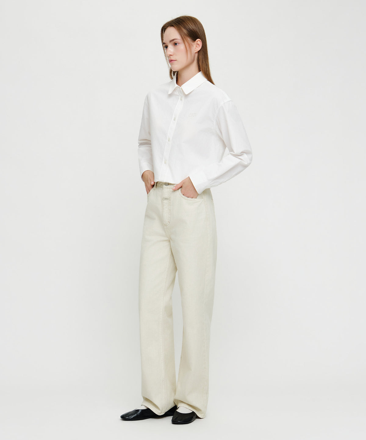 Marithe & Francois Girbaud - [Pre-order – Ships 12 Oct] Straight Denim Pants (Cream) product image 4 | TRAB K-Fashion Australia