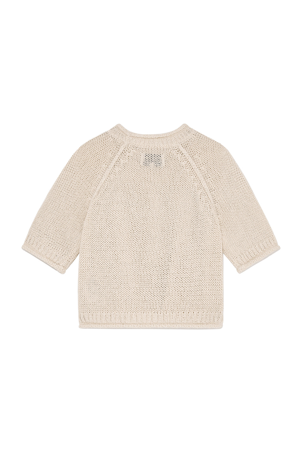 Matin Kim - Three Quarter Sleeve Logo Knit Pullover (Beige) product image 2 | TRAB K-Fashion Australia