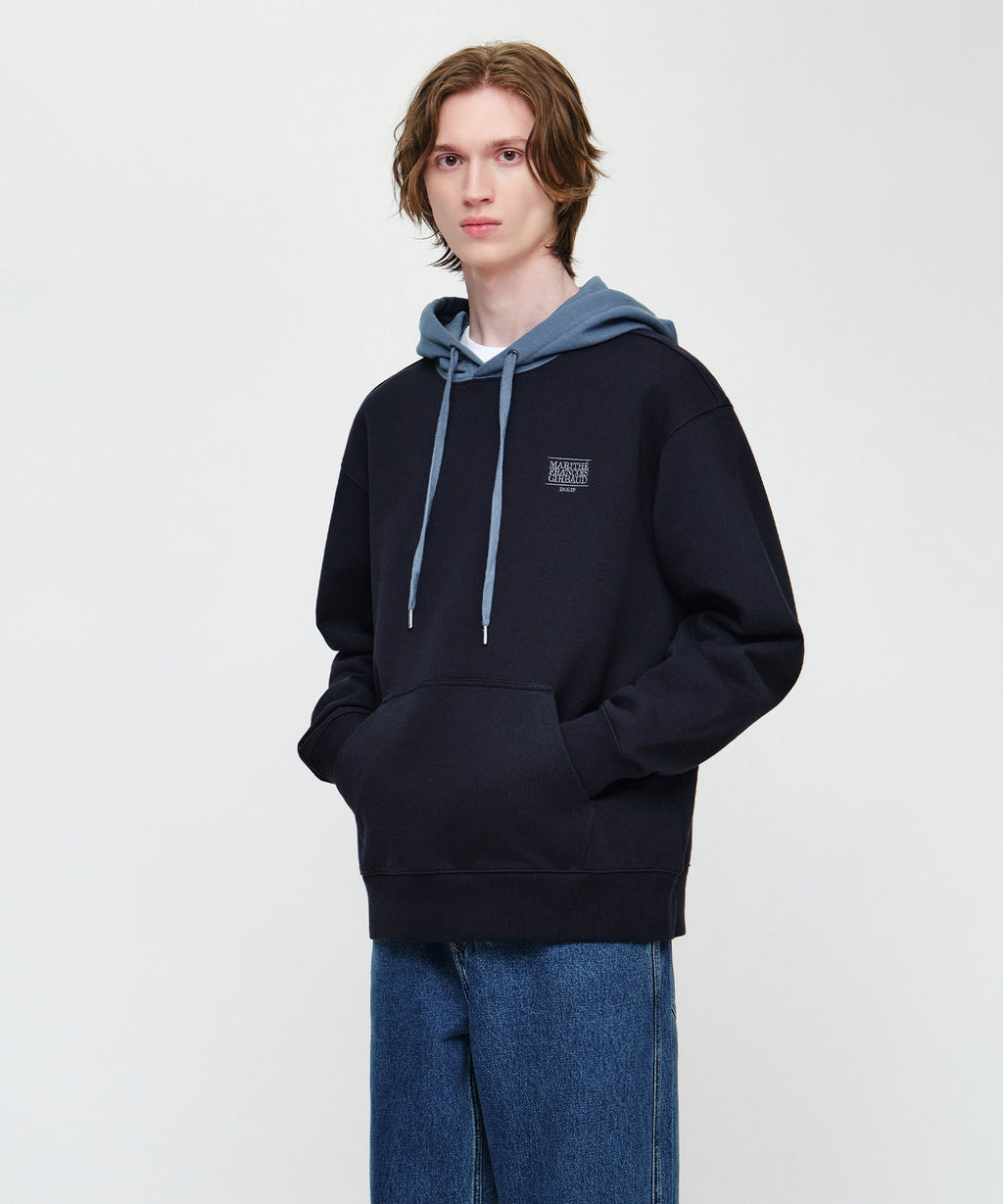 Marithe & Francois Girbaud - Small Classic Logo Embroidery Hoodie (Navy) product image 2 | TRAB K-Fashion Australia