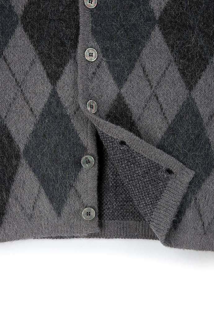 Art if acts - Mohair Argyle Cardigan (Charcoal) product image 11 | TRAB K-Fashion Australia