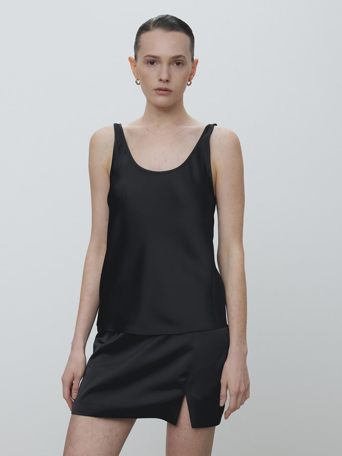 Tonywack - Satin Low-Waist Miniskirt (Black) product image 1 | TRAB K-Fashion Australia