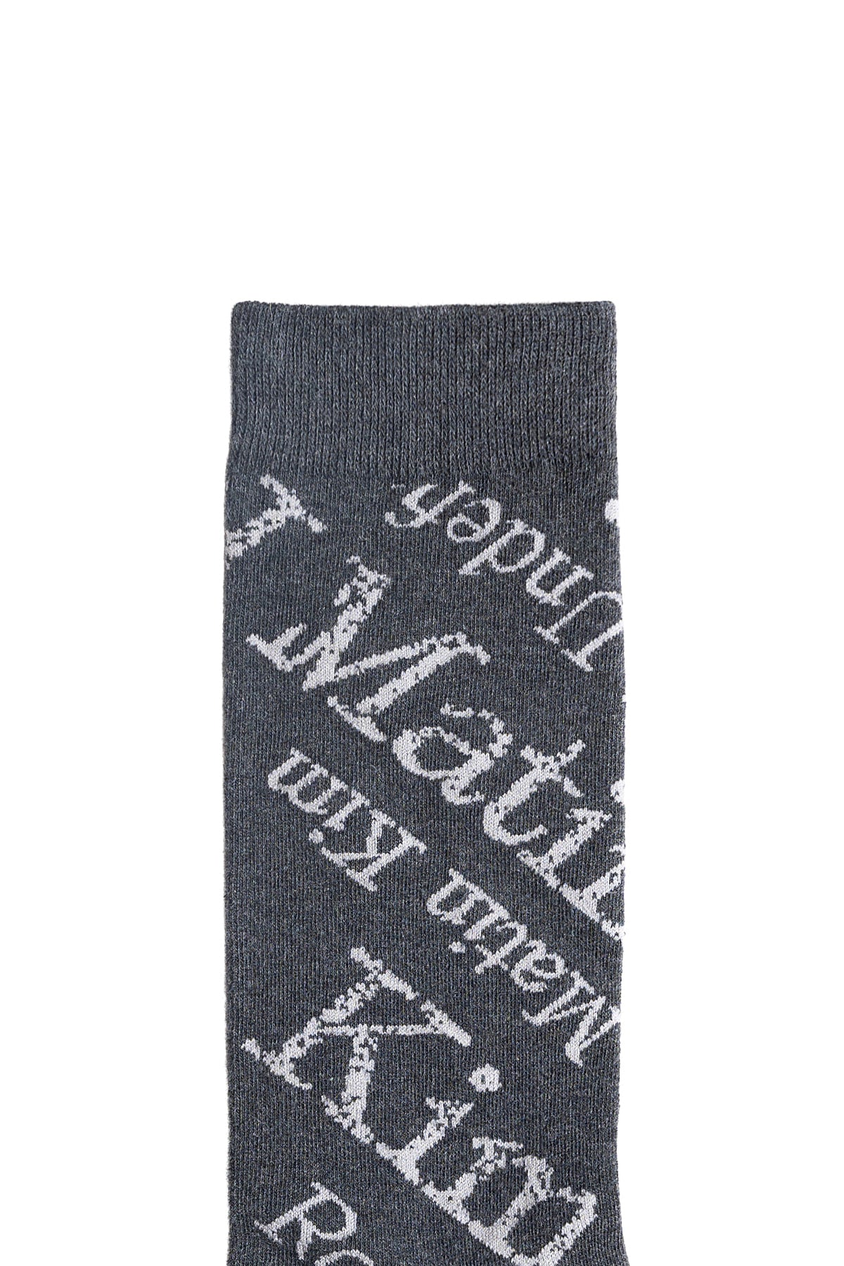 Matin Kim - All-over Logo Jacquard Socks (Charcoal) product image 3 | TRAB K-Fashion Australia