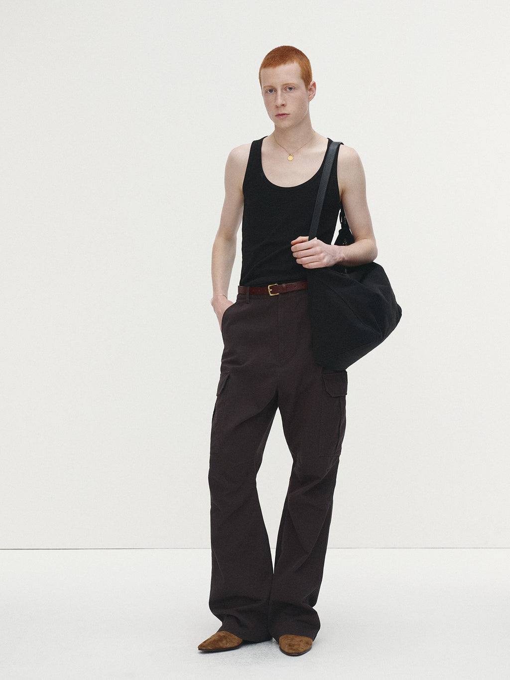 Tonywack - Washed Cotton Loose Flared Cargo Pants (Ebony) product image 2 | TRAB K-Fashion Australia