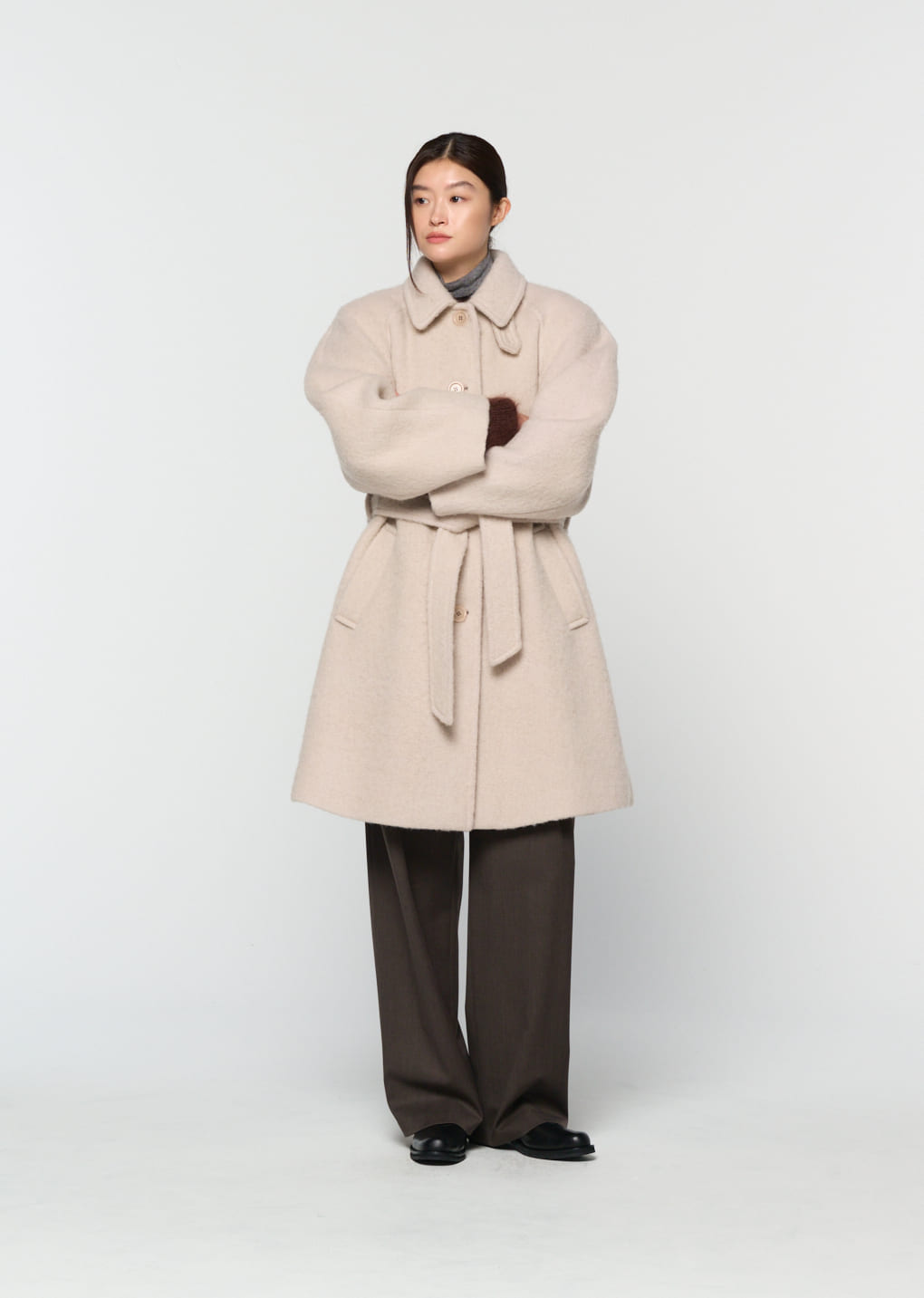 Amomento - alpaca raglan coat (Ivory) product image 7 | TRAB K-Fashion Australia