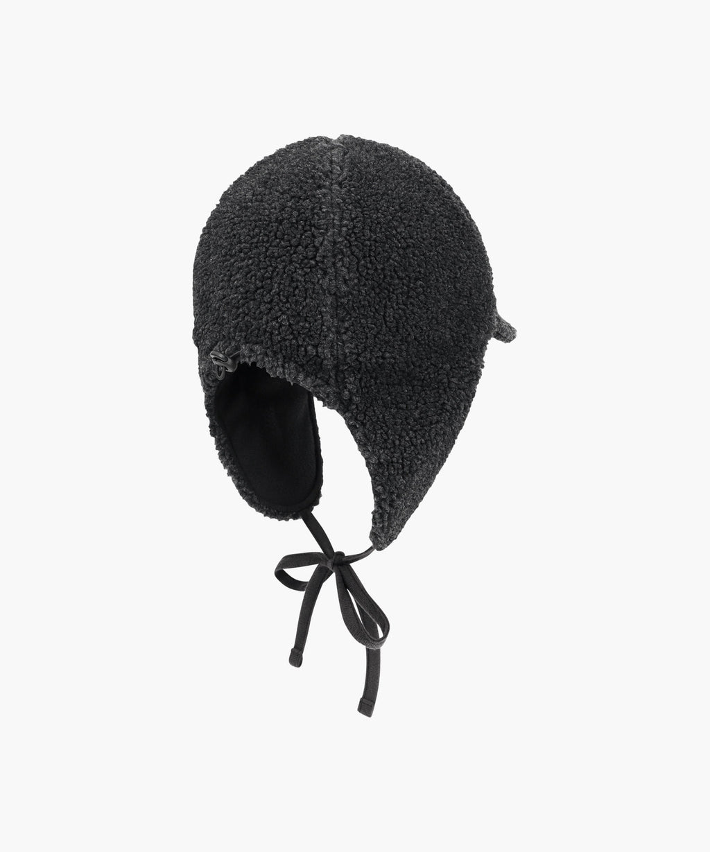 Marithe & Francois Girbaud - Micro Classic Logo Fleece Earflap Cap (Charcoal) product image 2 | TRAB K-Fashion Australia