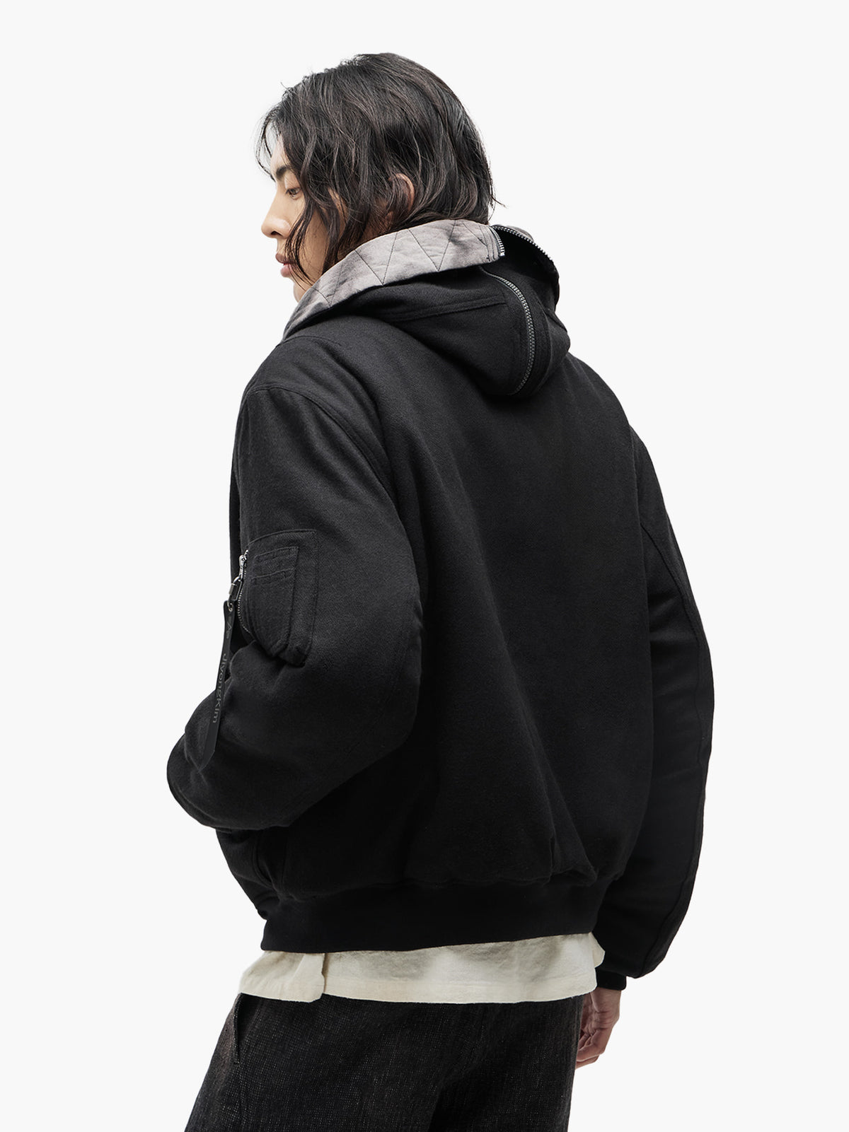 Jiyong Kim - Sun-Bleached Split-Hood Flight Jacket (Black) product image 5 | TRAB K-Fashion Australia