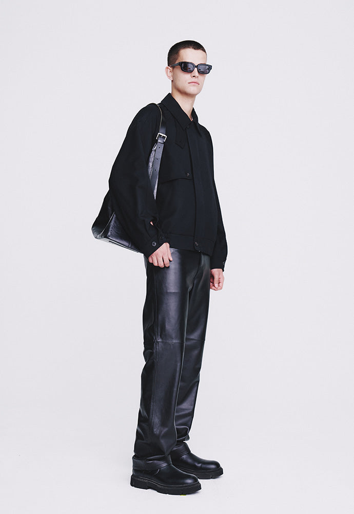Tonywack - Hard Twist Wool Twill Gun Flap Blouson Jacket (Black) product image 2 | TRAB K-Fashion Australia