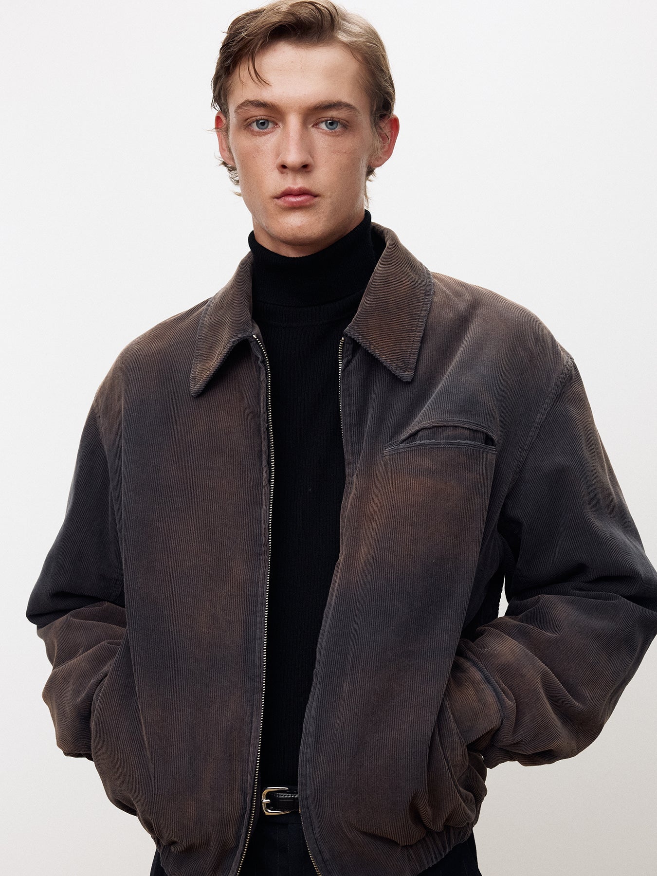 Tonywack - Garment-Washed Corduroy Bomber Jacket (Bleached Navy) product image 6 | TRAB K-Fashion Australia