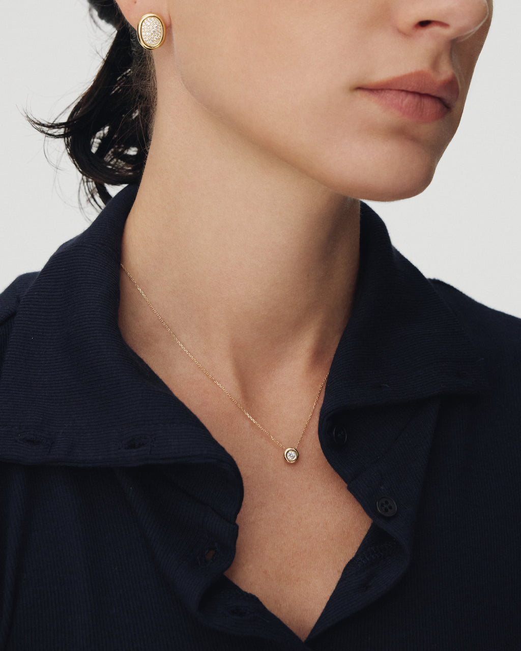 Numbering - Bezel Set Solitaire Pendant Necklace #3701 product image 1 | TRAB K-Fashion Australia