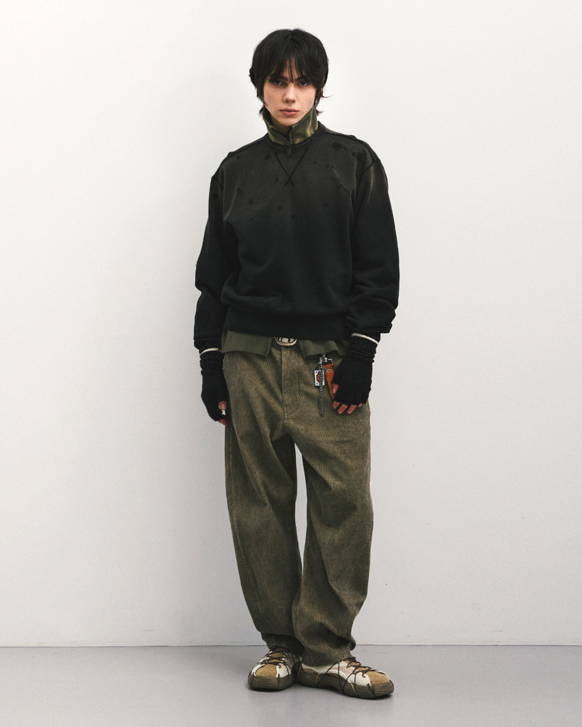 Eastlogue - Cinch Back Curved Pants (Sand Corduroy) product image 1 | TRAB K-Fashion Australia