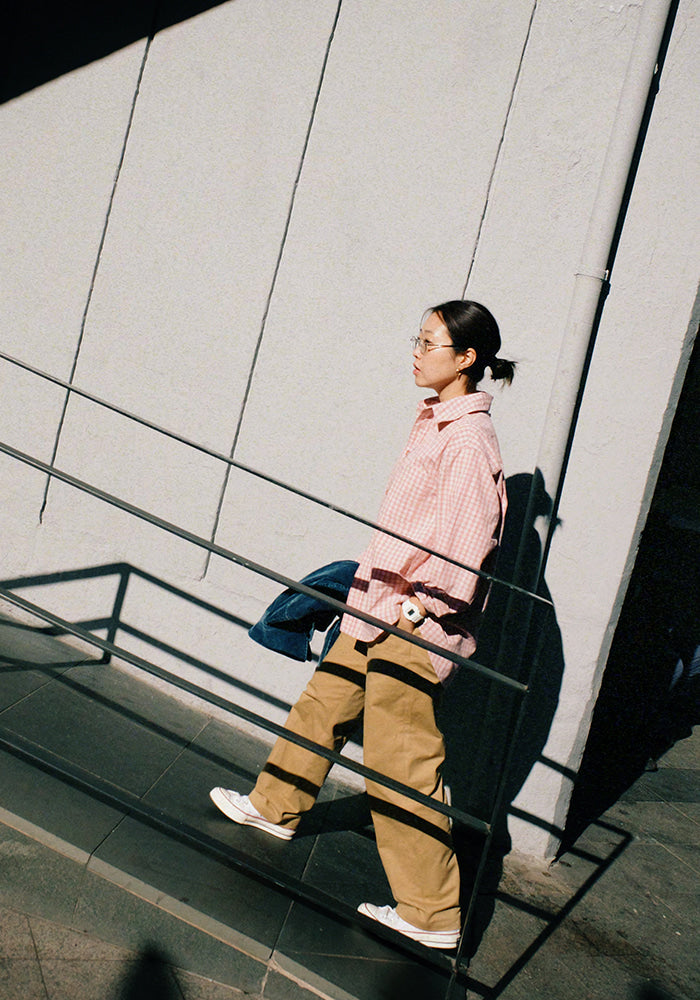 Collect Pieces - Peace Bird Shirts (Checked Pink) product image 9 | TRAB K-Fashion Australia