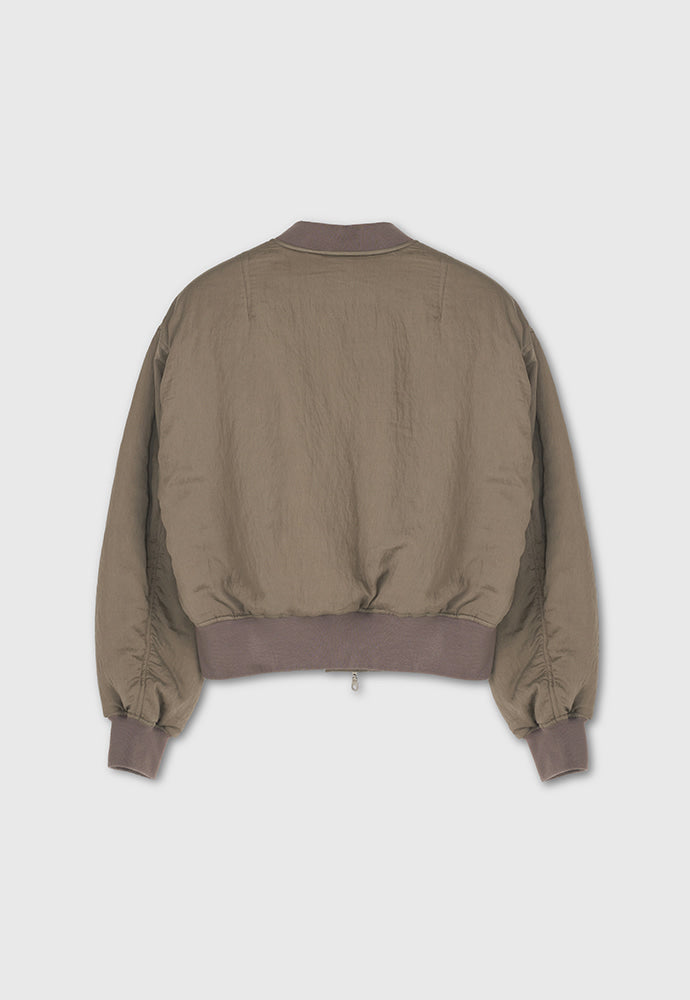 Tonywack - Silk Blend Brushed Bomber Jacket (Pale Olive) product image 11 | TRAB K-Fashion Australia