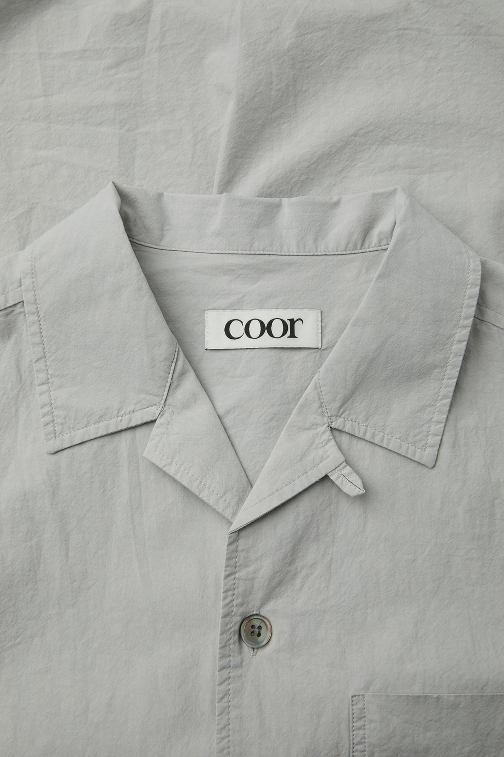 Coor - One-Pocket Garment Washed Half Shirt (Light Gray) product image 5 | TRAB K-Fashion Australia