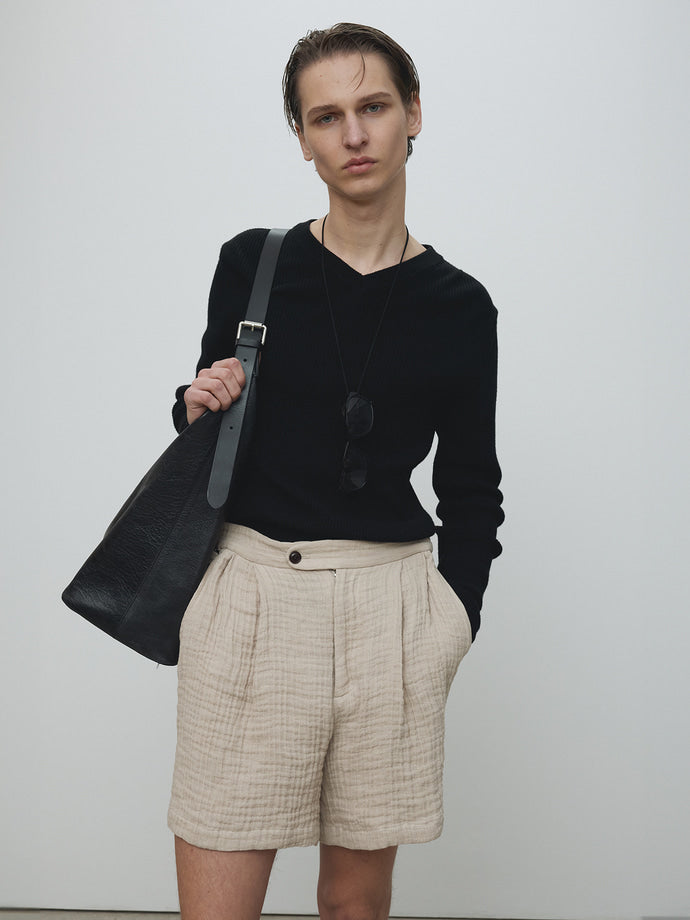 Tonywack - Double Weave Linen Short (French Beige) product image 1 | TRAB K-Fashion Australia