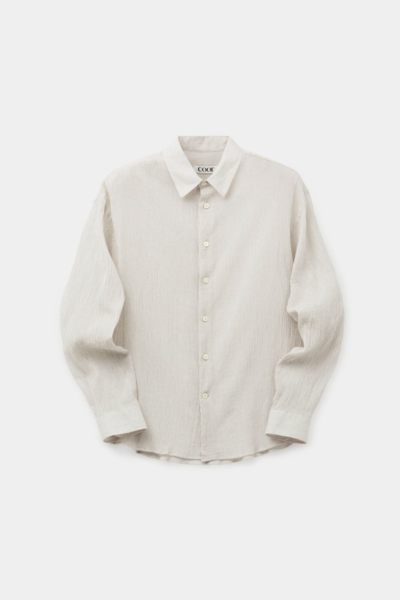 Coor - Stripe See-Through Cotton Shirt (Ivory) product image 1 | TRAB K-Fashion Australia
