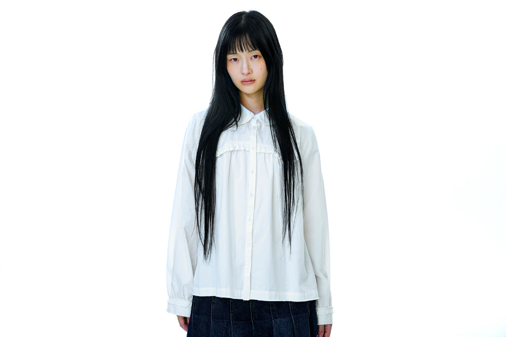 Coyseio - Rough Cut Frill Shirt (Ivory) product image 5 | TRAB K-Fashion Australia