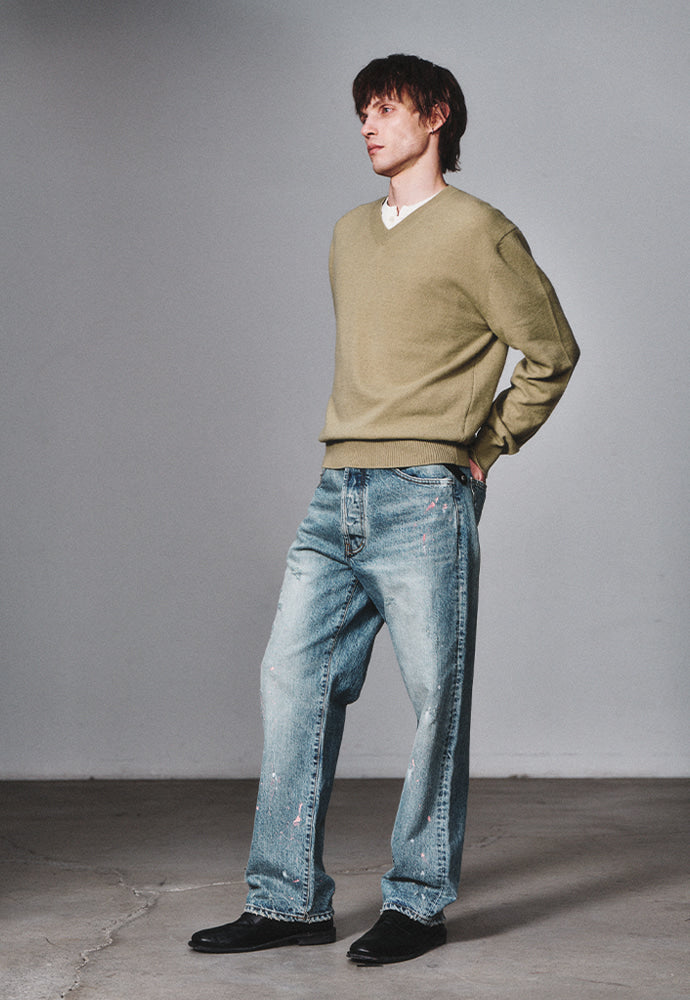 Art if acts - Cashmere V-Neck Knit (Matcha) product image 2 | TRAB K-Fashion Australia