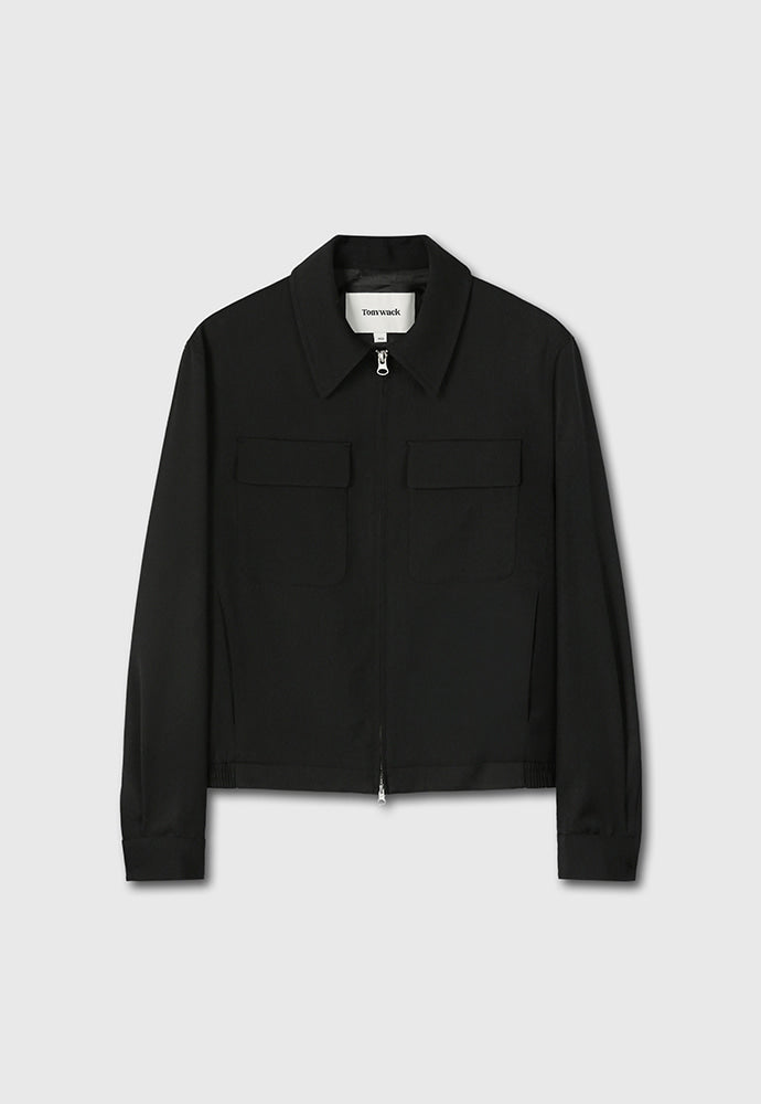 Tonywack - Super Fine Wool Double Pocket Zip Blouson (Black) product image 7 | TRAB K-Fashion Australia