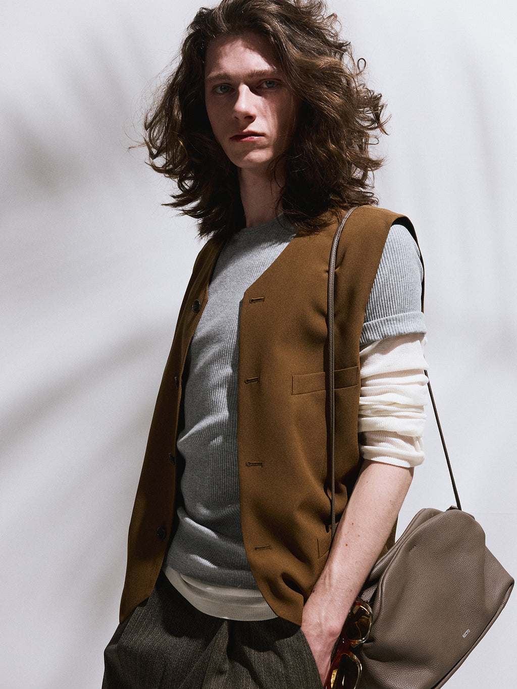 Recto - Strap Detail Suit Vest (Ochre) product image 3 | TRAB K-Fashion Australia