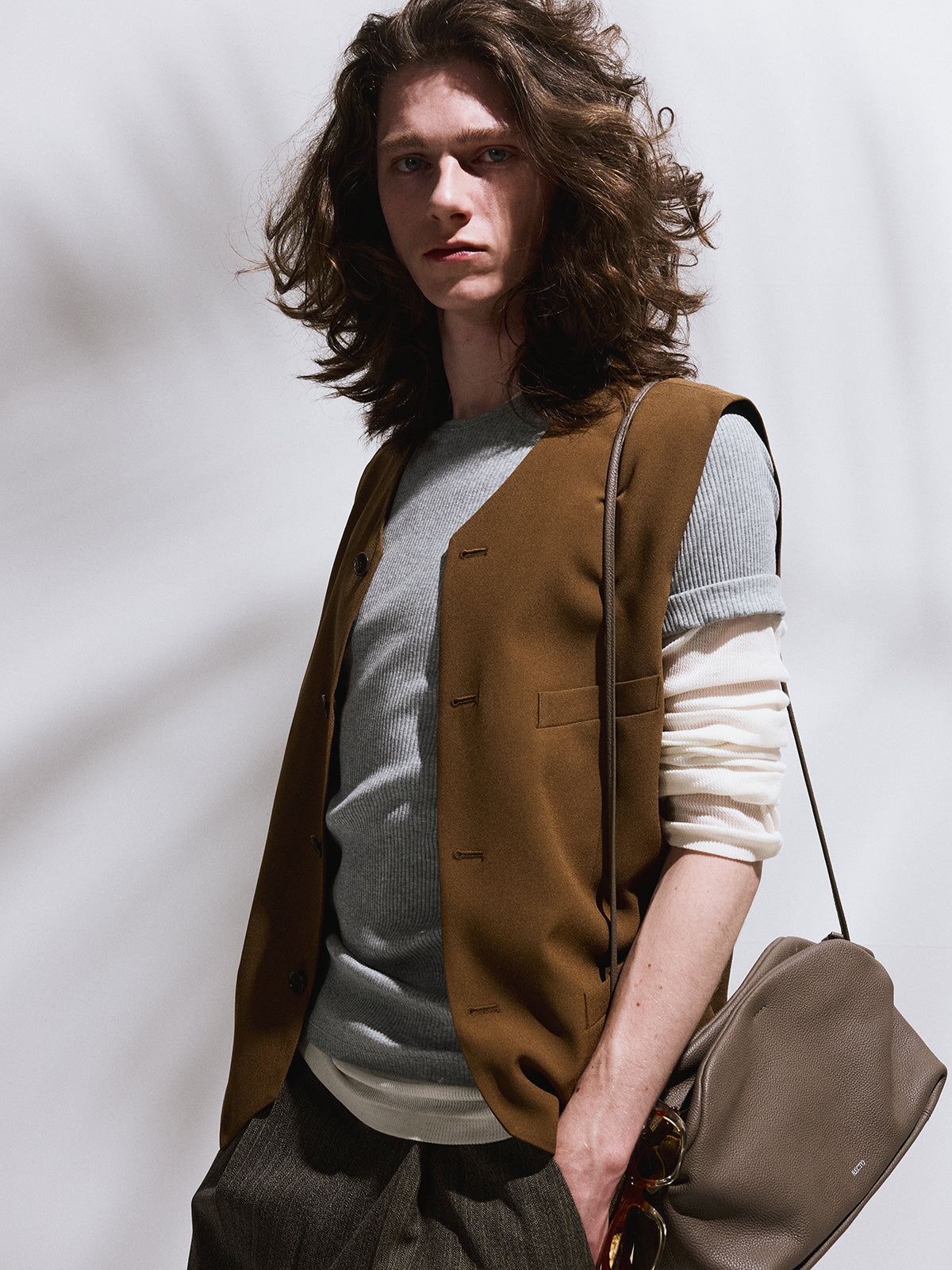 Recto - Strap Detail Suit Vest (Ochre) product image 3 | TRAB K-Fashion Australia