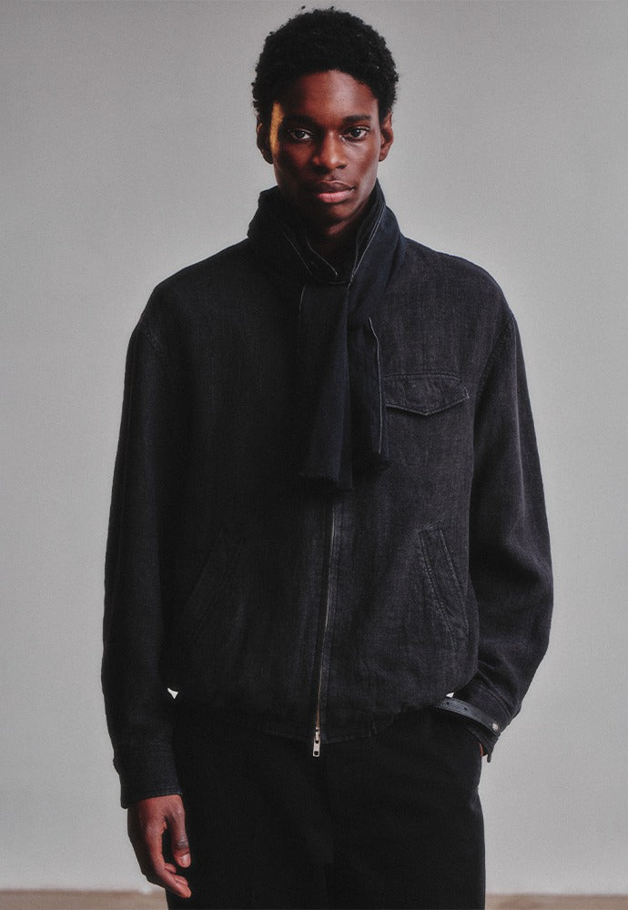 Art if acts - Linen Muffler (Black) product image 1 | TRAB K-Fashion Australia