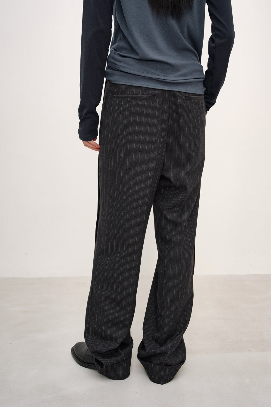 Insilence - Belted Turn-Up Slacks (Stripe) product image 4 | TRAB K-Fashion Australia