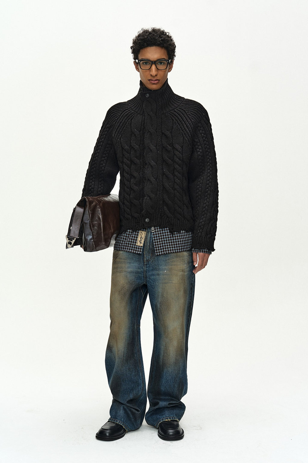 Andersson Bell - Unisex Coated Blue Wide-Leg Jeans (blue) (Blue) product image 1 | TRAB K-Fashion Australia