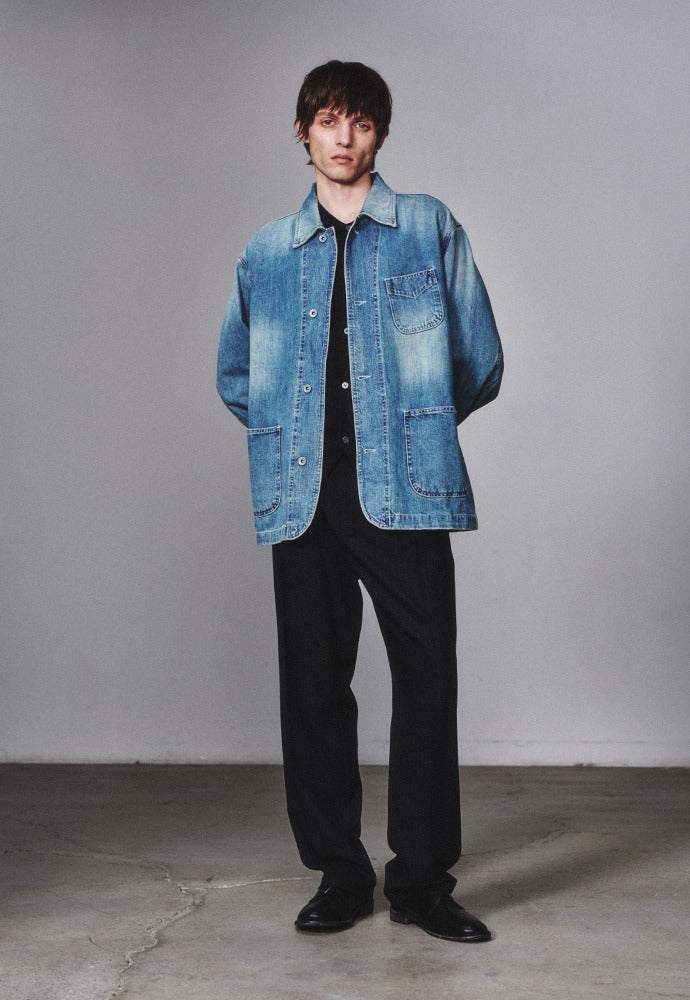 Art if acts - Denim Western Coverall Jacket (Light Indigo) product image 1 | TRAB K-Fashion Australia