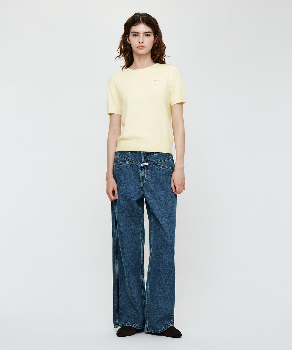 Marithe & Francois Girbaud - Small Classic Logo Round Neck Cardigan Set Up (Ivory) product image 6 | TRAB K-Fashion Australia